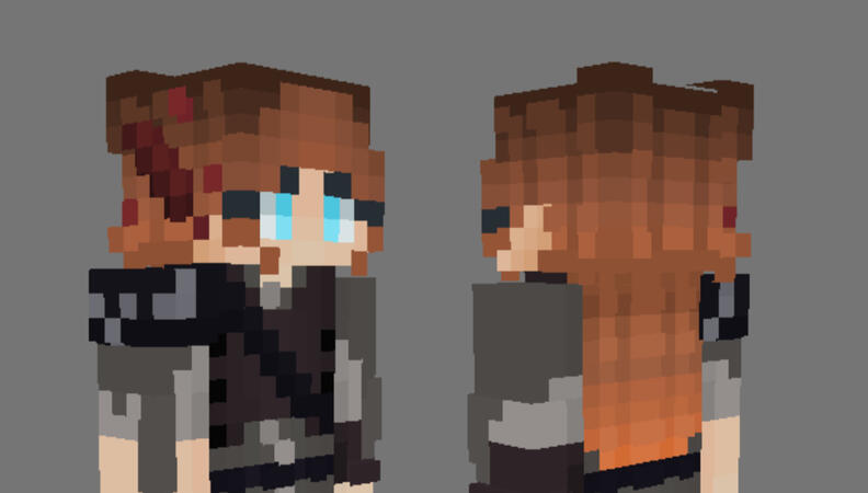 Minor skin changes (hair used to be blonde)